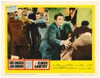 9b270 ELMER GANTRY LC #3 '60 close up of preacher Burt Lancaster & lots of men fleeing fire!