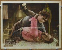9b281 FAITH OF THE STRONG LC '19 hand-colored image of Mitchell Lewis & man fighting to the death!