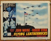 9b289 FLYING LEATHERNECKS LC #7 '51 patriotic image of Marines by giant flag & planes overhead!