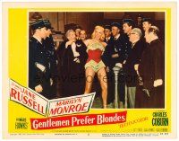 9b318 GENTLEMEN PREFER BLONDES LC #2 '53 the judge & police discover Russell is dressed as Monroe!