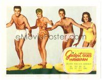 9b324 GIDGET GOES HAWAIIAN LC '61 best image of top four stars posing in swimsuits on surfboards!