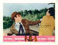 9b335 GOLDFINGER/DR. NO LC #1 '66 color image of Sean Connery as James Bond punching guy!