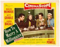 9b382 HOW TO MARRY A MILLIONAIRE LC #4 '53 sexy Marilyn Monroe, Lauren Bacall, Mitchell & Calhoun!