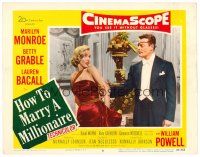 9b383 HOW TO MARRY A MILLIONAIRE LC #6 '53 sexy Marilyn Monroe shocked by Alex D'Arcy with eyepatch!