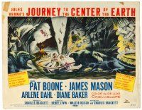 9b065 JOURNEY TO THE CENTER OF THE EARTH TC '59 Jules Verne, great sci-fi monster artwork!