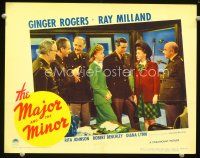 9b462 MAJOR & THE MINOR LC '42 Ray Milland & officers think Ginger Rogers is a teen!