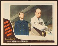 9b466 MAN WHO NEVER WAS LC #7 '56 mortician shows Clifton Webb a dead body in the morgue!