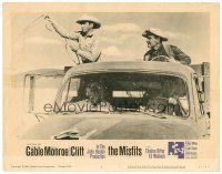 9b501 MISFITS LC #7 '61 Clark Gable, & Montgomery Clift roping cattle from truck, Monroe in cab!