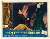 9b583 PIT & THE PENDULUM LC #1 '61 Vincent Price attacking John Kerr with poker!