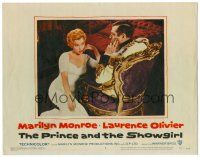 9b029 PRINCE & THE SHOWGIRL LC #2 '57 sexy Marilyn Monroe sits in front of royal Laurence Olivier!
