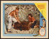 9b609 RETURN TO TREASURE ISLAND LC #8 '54 Tab Hunter & sexy Dawn Addams find huge treasure chest!