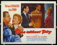 9b724 TIME WITHOUT PITY LC '57 Michael Redgrave in trenchcoat stares at Ann Todd, Joseph Losey!