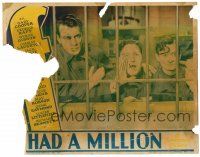 9b010 IF I HAD A MILLION LC '32 Gary Cooper, Jack Oakie & Roscoe Karn behind jail cell bars!
