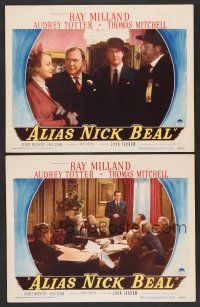 9c731 ALIAS NICK BEAL 2 LCs '49 Ray Milland must murder Thomas Mitchell!