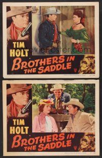 9c754 BROTHERS IN THE SADDLE 2 LCs '48 cowboy Tim Holt, sexy Virginia Cox, western action!
