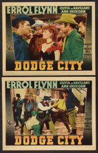 9c764 DODGE CITY 2 LCs '39 Guinn Big Boy Williams, Ann Sheridan, Michael Curtiz cowboy classic!