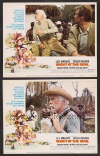 9c830 SHOUT AT THE DEVIL 2 LCs '76 Lee Marvin & Roger Moore in African adventure!