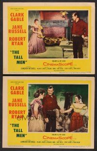 9c845 TALL MEN 2 LCs '55 Clark Gable, sexy Jane Russell, Raoul Walsh western!