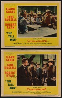 9c844 TALL MEN 2 LCs '55 Clark Gable at bar & talking to Robert Ryan!