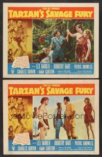 9c846 TARZAN'S SAVAGE FURY 2 LCs '52 Lex Barker & Dorothy Hart, Edgar Rice Burroughs story!