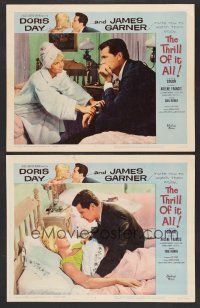 9c851 THRILL OF IT ALL 2 LCs '63 great images of Doris Day & James Garner!