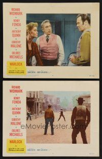 9c868 WARLOCK 2 LCs '59 Dorothy Malone, cowboys Henry Fonda & Anthony Quinn!