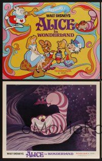 9c039 ALICE IN WONDERLAND 9 LCs R74 Walt Disney Lewis Carroll classic, cool psychedelic design!