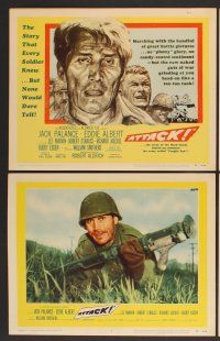 9c072 ATTACK 8 LCs '56 Robert Aldrich, WWII soldiers Jack Palance & Eddie Albert!