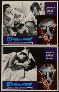9c077 BAT PEOPLE 8 LCs '74 AIP, cool horror image, It Lives By Night!