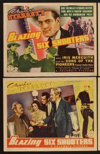 9c085 BLAZING 6 SHOOTERS 8 LCs '40 Charles Starrett rides the bullet studded justice trail!