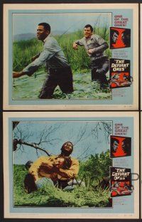 9c578 DEFIANT ONES 4 LCs '58 escaped cons Tony Curtis & Sidney Poitier on the run!