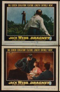 9c131 DRAGNET 8 LCs '54 Jack Webb as detective Joe Friday, Ben Alexander as Frank Smith!