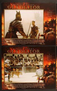 9c158 GLADIATOR 8 int'l LCs '00 Russell Crowe, Joaquin Phoenix, directed by Ridley Scott!