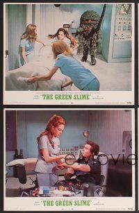 9c167 GREEN SLIME 8 LCs '69 classic cheesy sci-fi movie, wacky images of monster & astronauts!