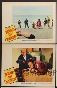 9c532 HAND OF DEATH 5 LCs '62 John Agar & Paula Raymond, cheesy monster on beach!