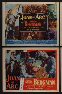 9c202 JOAN OF ARC 8 LCs '48 classic pretty Ingrid Bergman in full armor & on trial!