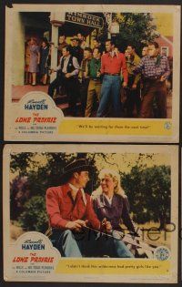9c597 LONE PRAIRIE 4 LCs '42 cowboy Russel Hayden with gun, Dub Taylor, & Fred Burns