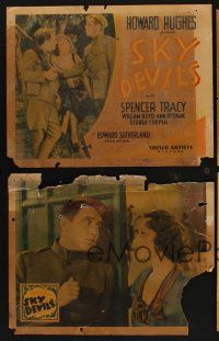9c005 LOT OF 6 'FOUND IN A BARN' SKY DEVILS LOBBY CARDS 6 LCs '32 Howard Hughes, Spencer Tracy!