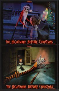 9c255 NIGHTMARE BEFORE CHRISTMAS 8 LCs '93 Tim Burton, Disney, great horror cartoon images!