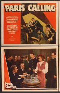 9c276 PARIS CALLING 8 LCs '41 Basil Rathbone, Randolph Scott & Elizabeth Bergner!