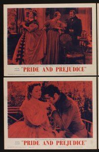 9c288 PRIDE & PREJUDICE 8 LCs R62 Laurence Olivier & Greer Garson, from Jane Austen's novel!