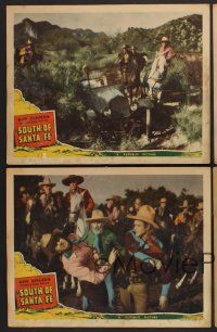 9c629 SOUTH OF SANTA FE 4 LCs '42 Roy Rogers, Gabby Hayes, gangsters in the wild west!