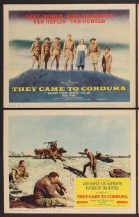 9c364 THEY CAME TO CORDURA 8 LCs '59 Gary Cooper, Rita Hayworth, Tab Hunter, Van Heflin