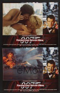 9c372 TOMORROW NEVER DIES 8 int'l LCs '97 Pierce Brosnan as James Bond 007, sexy Teri Hatcher!