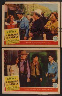 9c713 TORNADO IN THE SADDLE 3 LCs '42 Russell Hayden western, Dub Taylor, Alma Carroll!