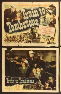 9c376 TRAIN TO TOMBSTONE 8 LCs '50 Don Red Barry, roaring thrills & blazing action!