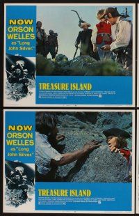 9c377 TREASURE ISLAND 8 LCs '72 Orson Welles as pirate Long John Silver & Burfield as Jim Hawkins!
