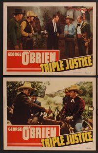 9c508 TRIPLE JUSTICE 6 LCs '40 George O'Brien, Virginia Vale, Peggy Shannon, western action!