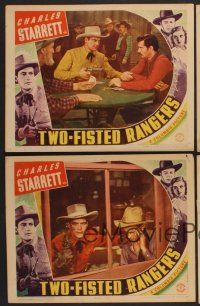 9c644 TWO-FISTED RANGERS 4 LCs '39 Charles Starrett, sexy Iris Meredith, Dick Curtis!