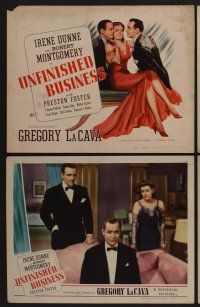 9c385 UNFINISHED BUSINESS 8 LCs '41 Robert Montgomery & Preston Foster love sexy Irene Dunne!